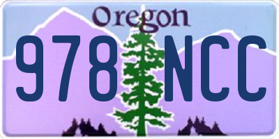 OR license plate 978NCC