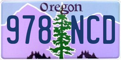 OR license plate 978NCD