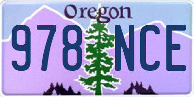 OR license plate 978NCE