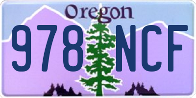 OR license plate 978NCF