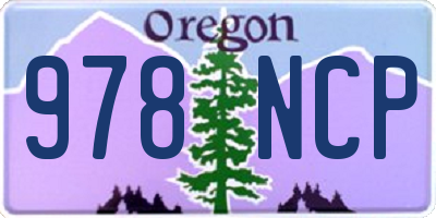 OR license plate 978NCP