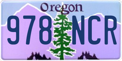 OR license plate 978NCR