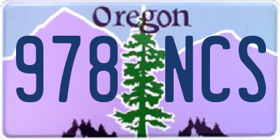 OR license plate 978NCS