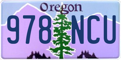 OR license plate 978NCU