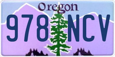 OR license plate 978NCV