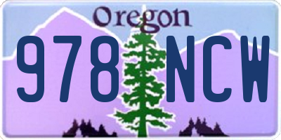 OR license plate 978NCW