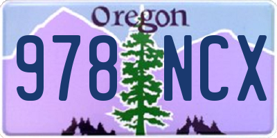 OR license plate 978NCX