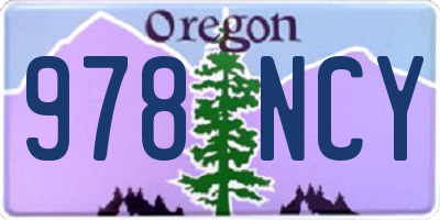OR license plate 978NCY