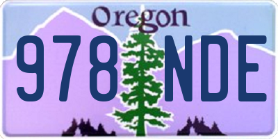OR license plate 978NDE