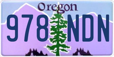 OR license plate 978NDN