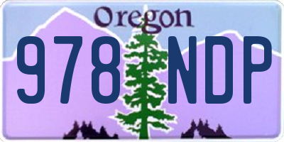 OR license plate 978NDP