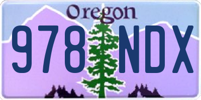 OR license plate 978NDX