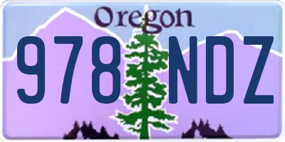OR license plate 978NDZ