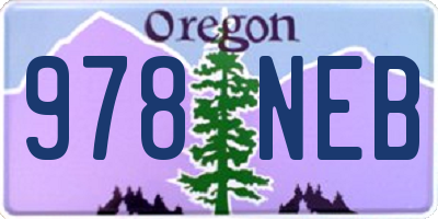 OR license plate 978NEB