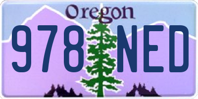 OR license plate 978NED
