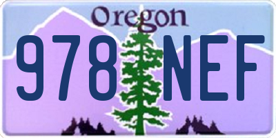 OR license plate 978NEF