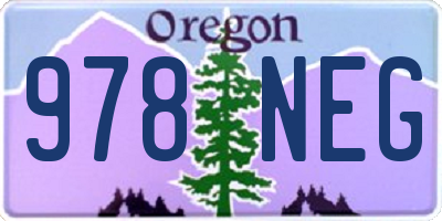 OR license plate 978NEG