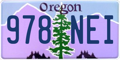 OR license plate 978NEI