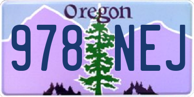 OR license plate 978NEJ