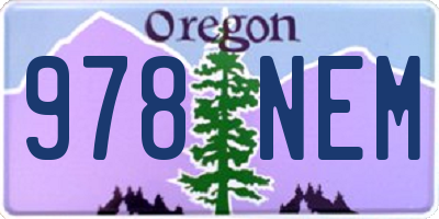 OR license plate 978NEM