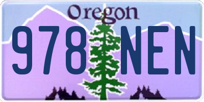 OR license plate 978NEN