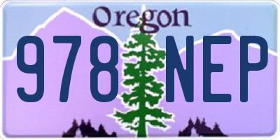 OR license plate 978NEP