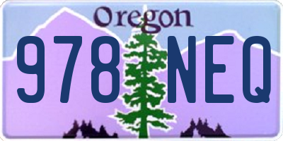 OR license plate 978NEQ