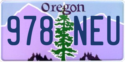 OR license plate 978NEU