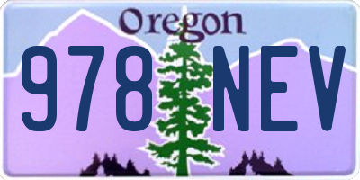 OR license plate 978NEV