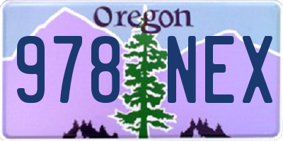 OR license plate 978NEX