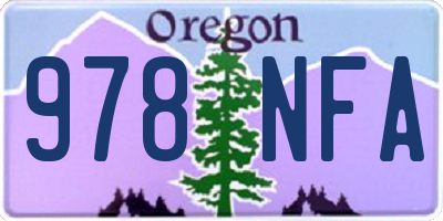 OR license plate 978NFA