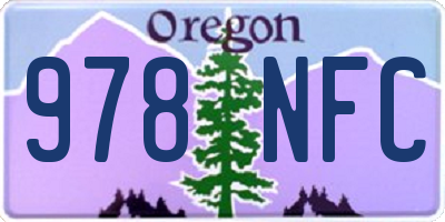 OR license plate 978NFC