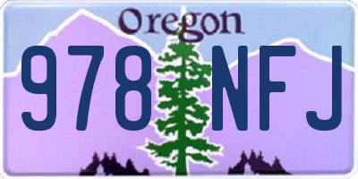 OR license plate 978NFJ