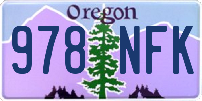 OR license plate 978NFK