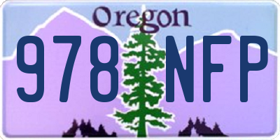 OR license plate 978NFP