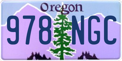 OR license plate 978NGC