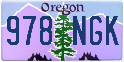OR license plate 978NGK