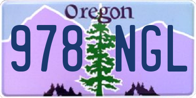 OR license plate 978NGL