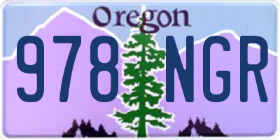 OR license plate 978NGR