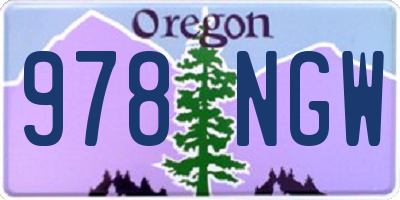 OR license plate 978NGW