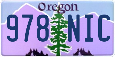 OR license plate 978NIC
