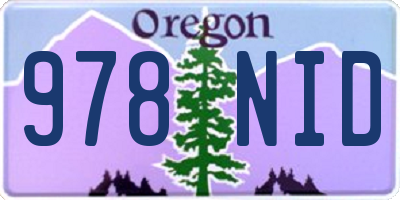OR license plate 978NID