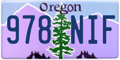 OR license plate 978NIF