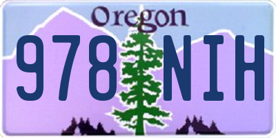 OR license plate 978NIH
