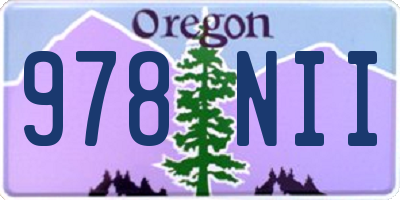 OR license plate 978NII
