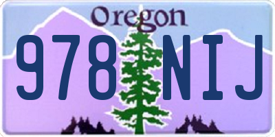 OR license plate 978NIJ