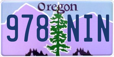 OR license plate 978NIN