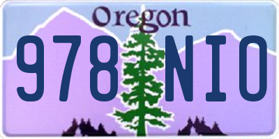 OR license plate 978NIO