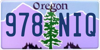 OR license plate 978NIQ