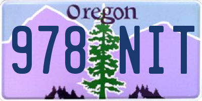OR license plate 978NIT